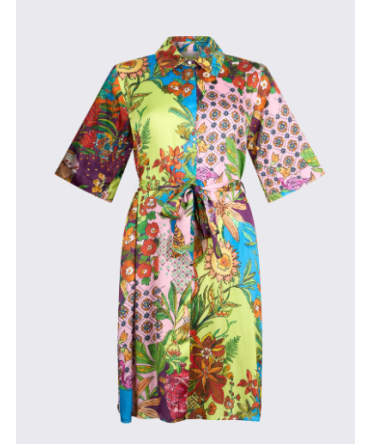 Abito corto in raso stampato rainbow liu jo