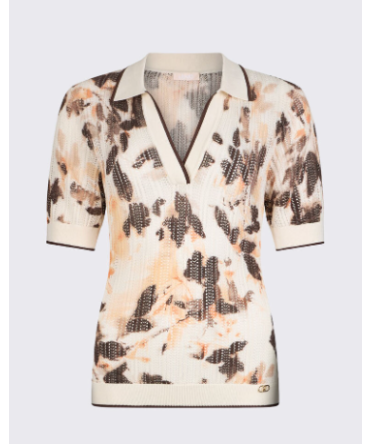 Polo in maglia punzonata brown shades