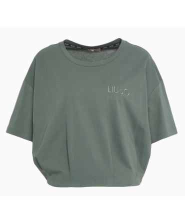 T-shirt con ricamo logo LIU JO